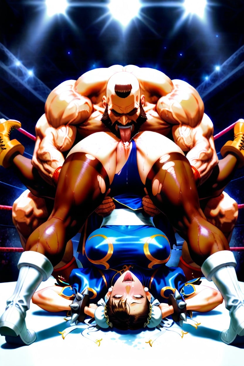 Chun-li Head Down, Gemidos, Extreme Thick Legs Hentai IA
