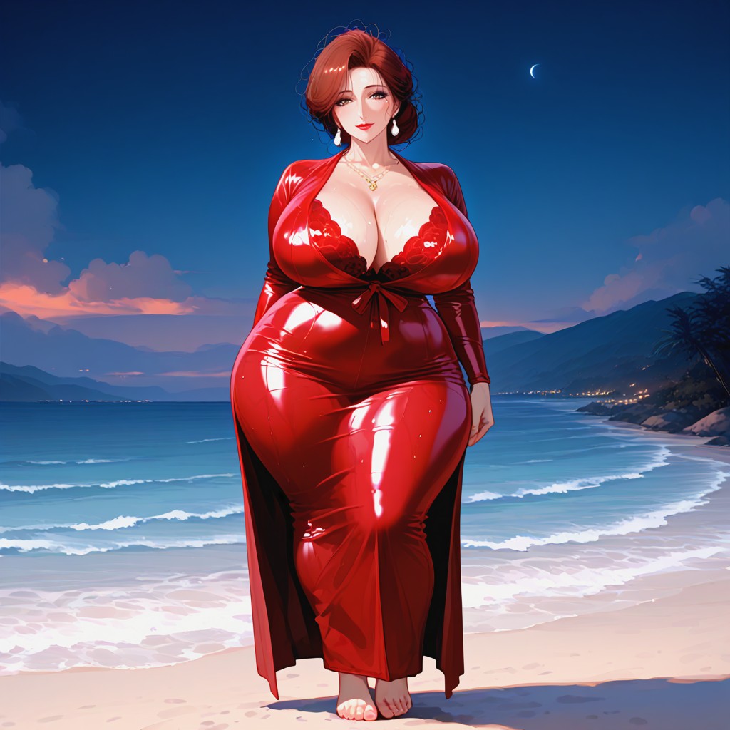 Barefoot, Wet Body, Very Aesthetic MILF AI Porn