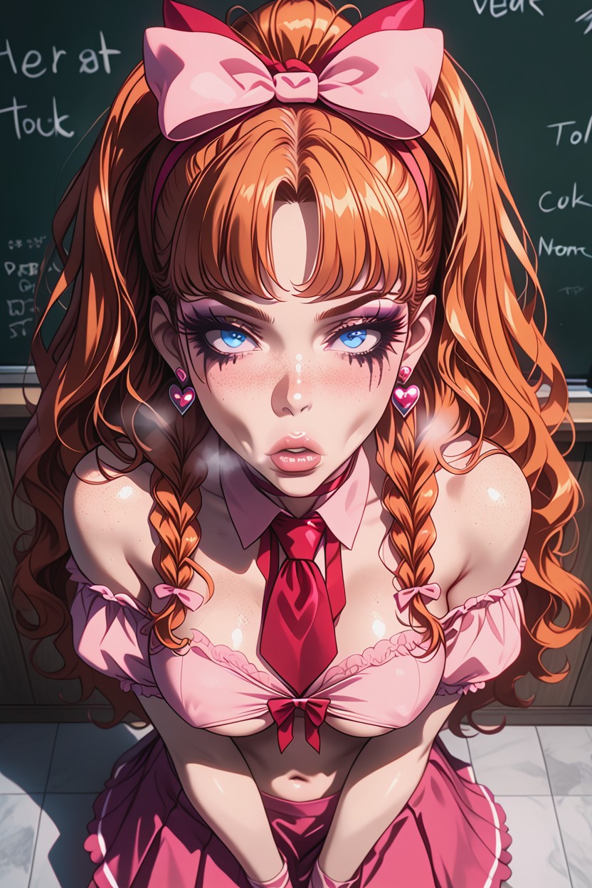 Stripe T Back Panties, Extreme Blowjob Face, Extreme Long Face Hentai AI Porn