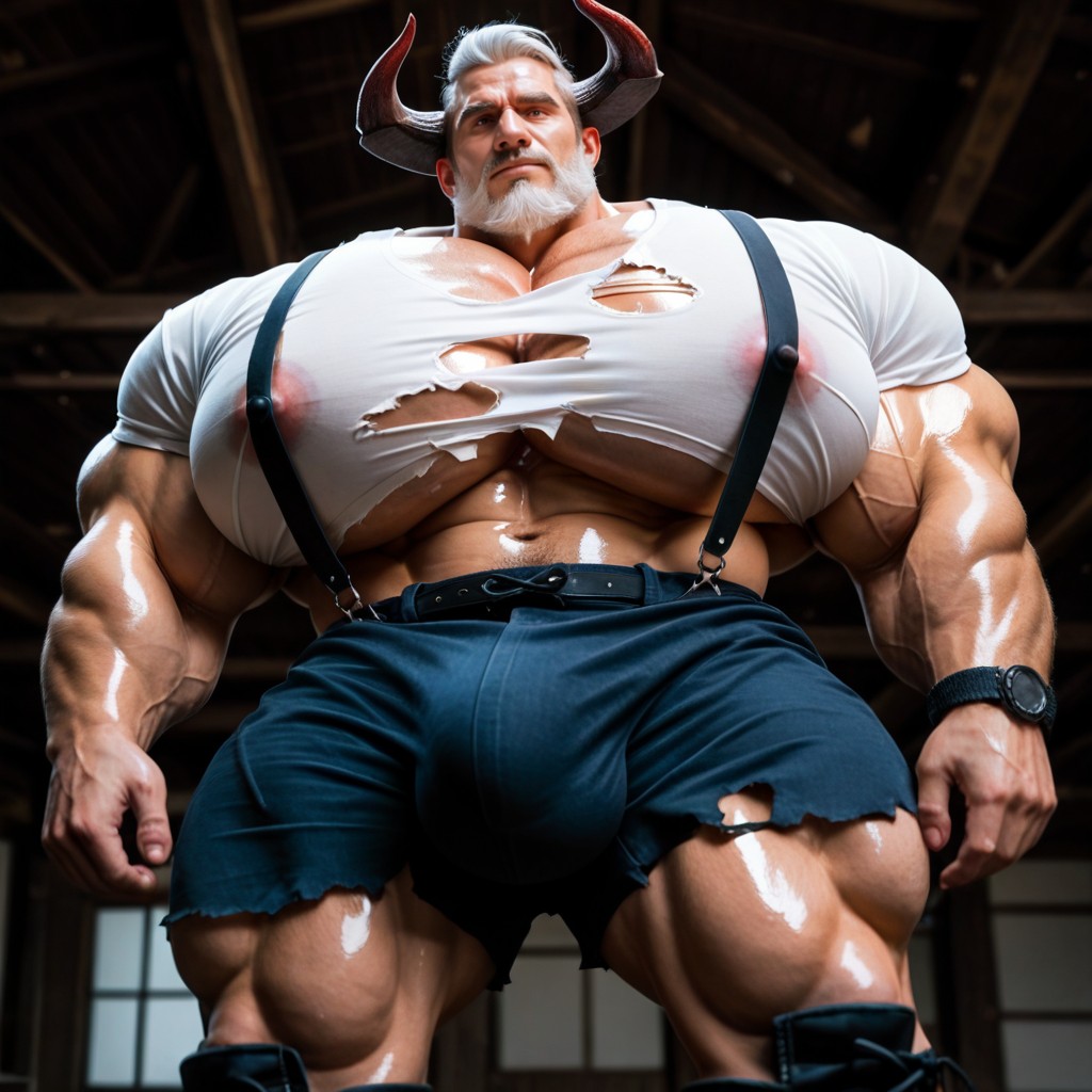 Arms Behind Back, Extremely Large Ass, Wide Angle AI Gay Porn