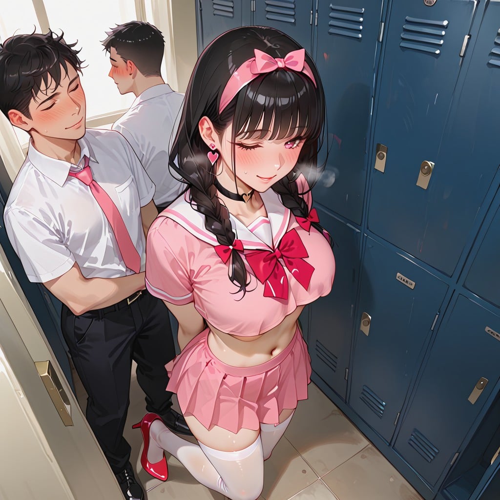 Only One !, Many People Around, Anime Art Style Hentai AI Porn