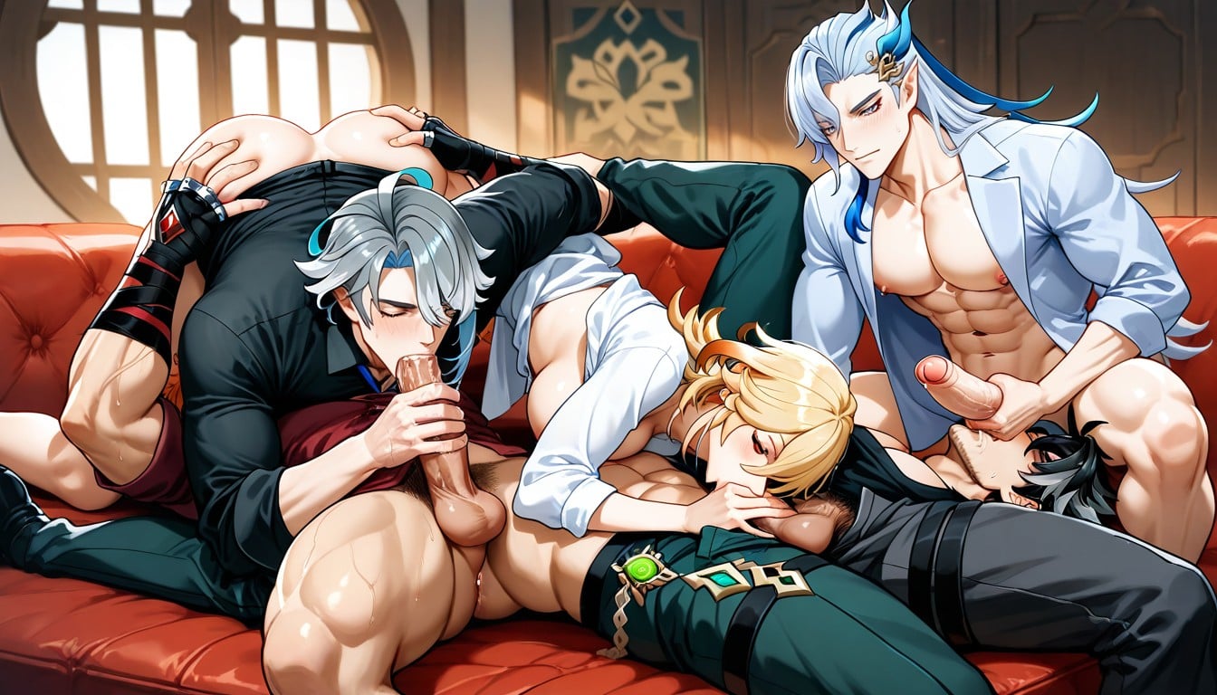 Deepthroat, Zhongli From Genshin Impact, Male Harem AI Gay Porn