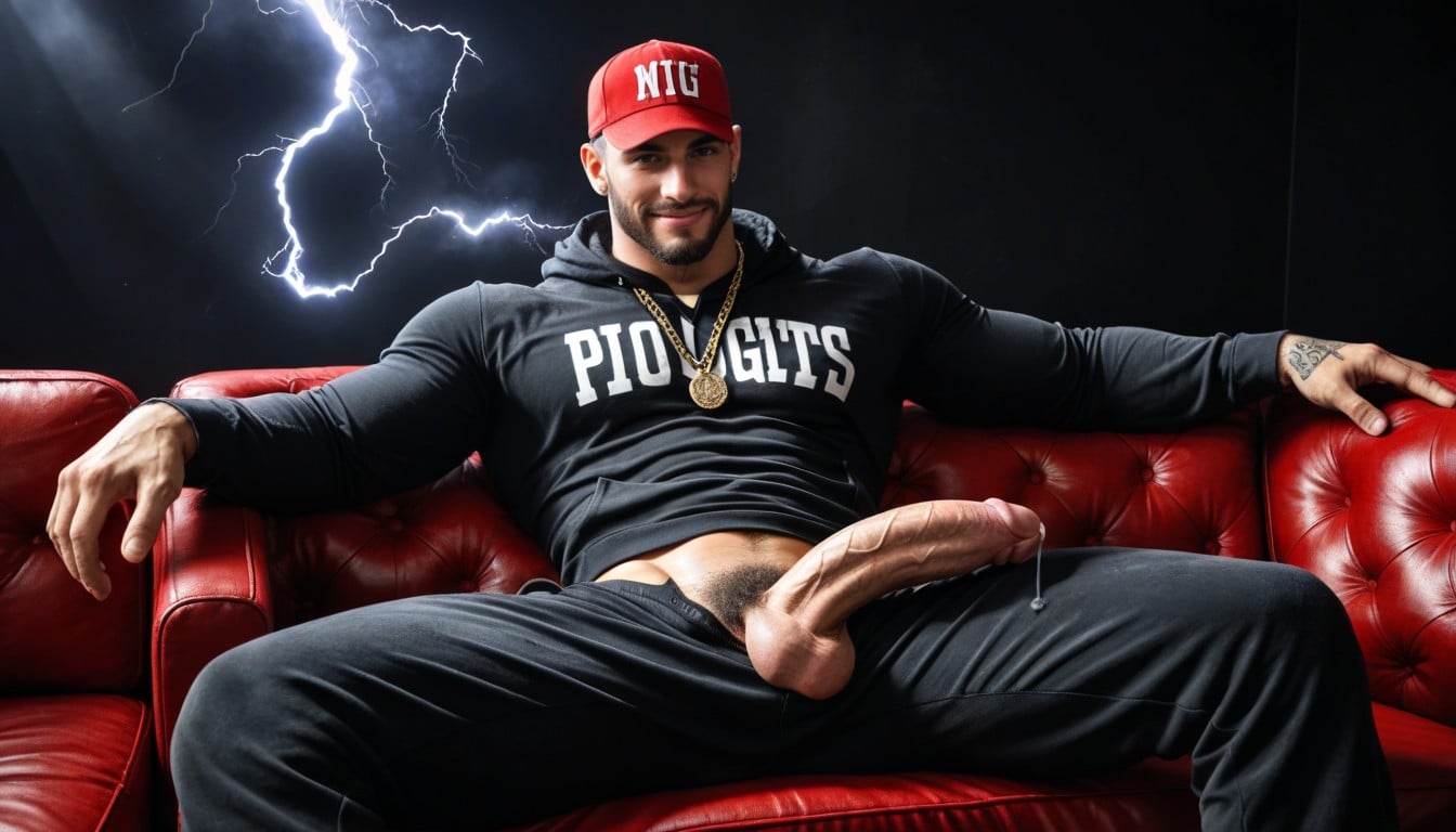 Hair Covering Eyes, Ivresse, Piercings Porno IA Gay