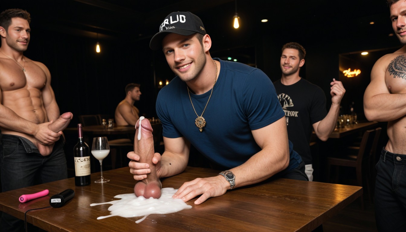 Penis Is Filling Entire Room, Tanned Skin, Black Background AI Gay Porn