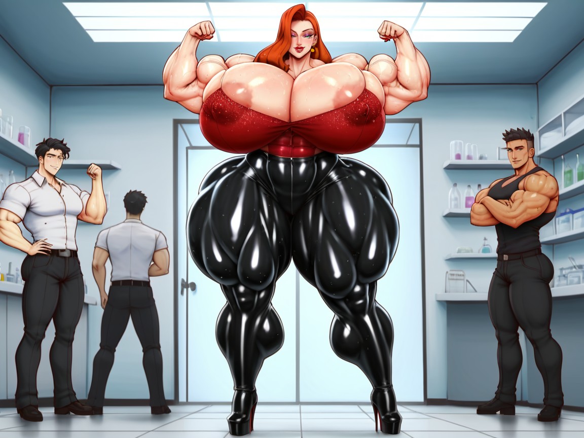 Massive Muscles, Big Nippels, Voluptuous AI Porn