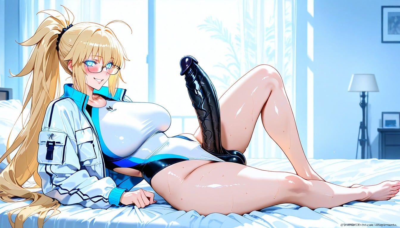 Futanari, Blue Eyes, Very Long Hair Hentai IA