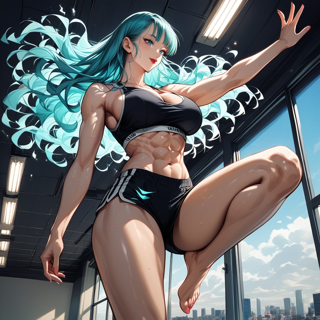 Bulma From Dragonball Z, Tanned Skin, Powering Up Hentai AI Porn
