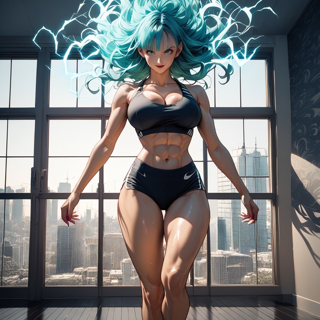 Perfect Breasts, Detailed Hair, Black Nike Gym Hentai IA