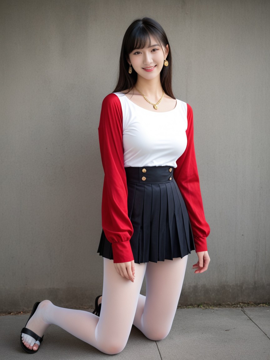 Medium Breasts, Body Type, Black Sandals Азиатское AI порно