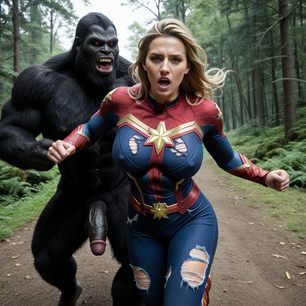 Captain Marvel, Massive Breast, Super Resolution AI Porn