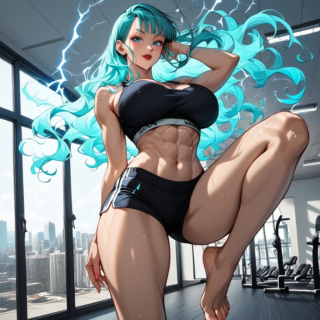 Ultra Detailed, Shockwaves Beneath Body, Floating In The Air Hentai AI Porn