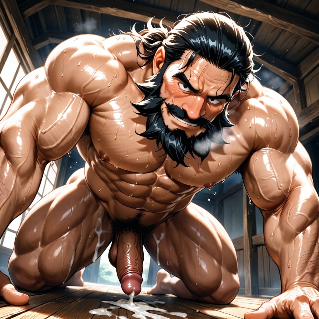 Frontal Perspective, Black Hair, Person Porno IA Gay