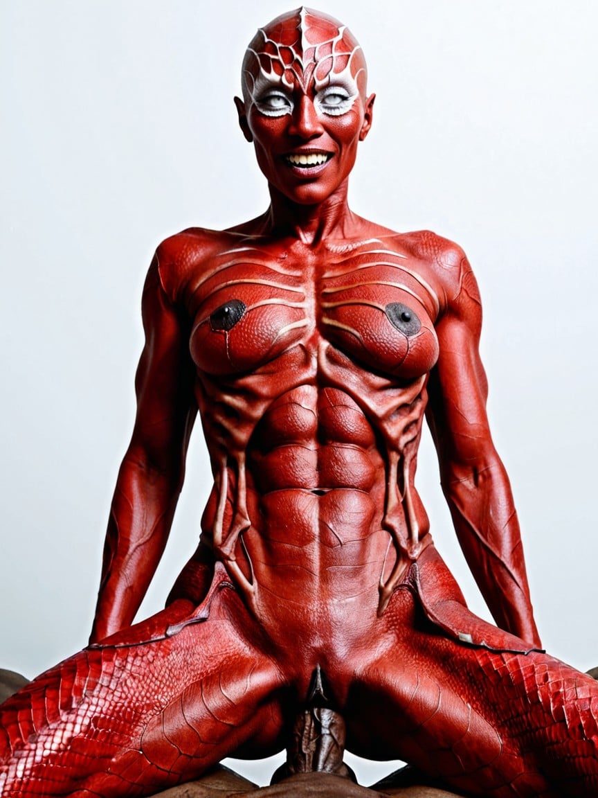 Alien Head Crest, Fleshy Vagina, Naked AI Porn