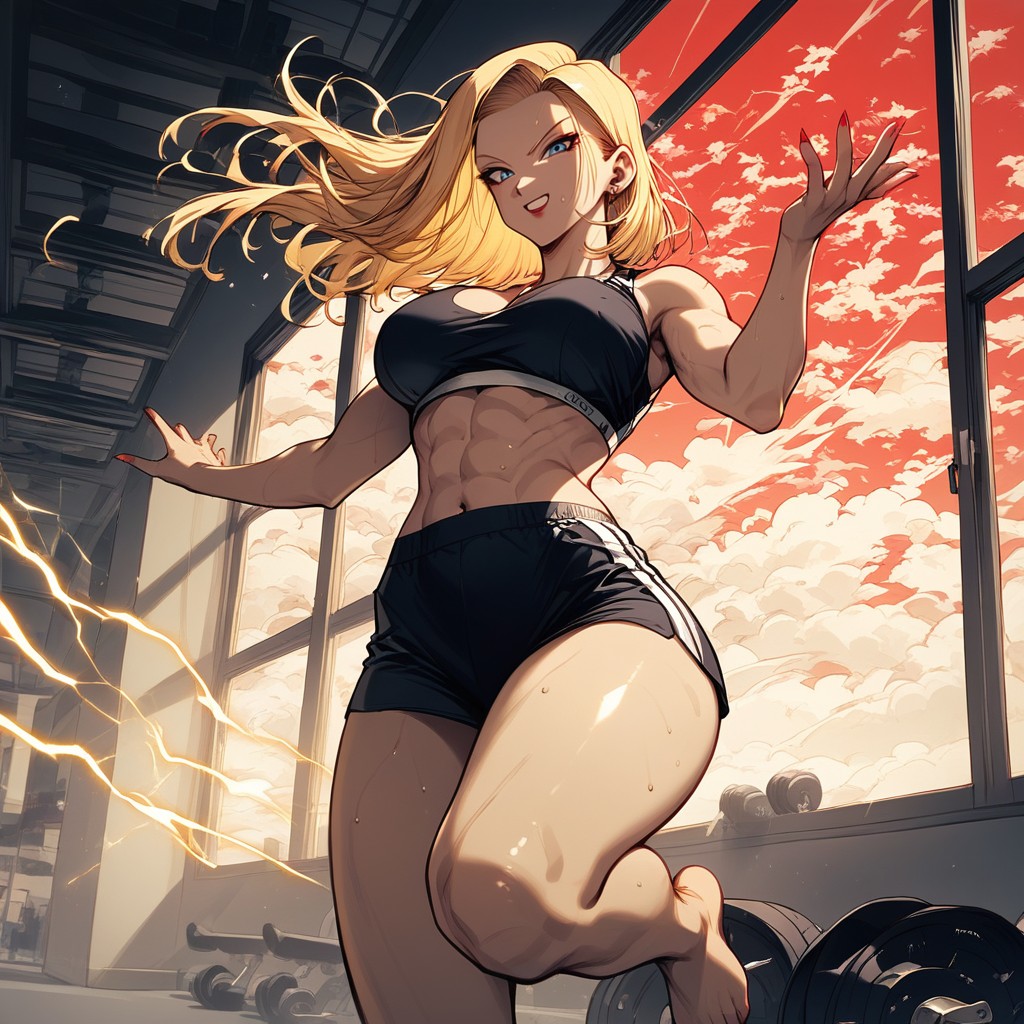 Gym, Window With View Of City, Android Hentai AI Porn