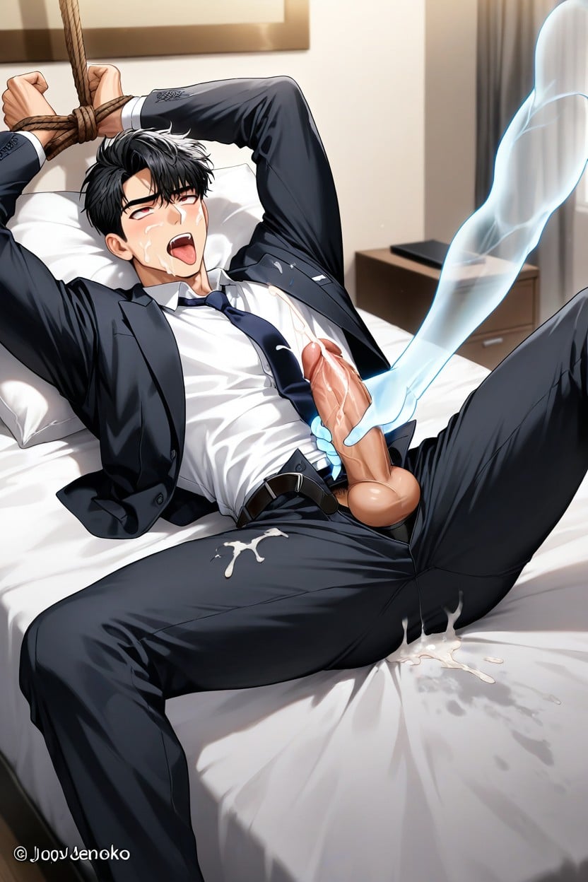 Arms Up, Help Him Masturbate, Black Underwear AI Gay Porn