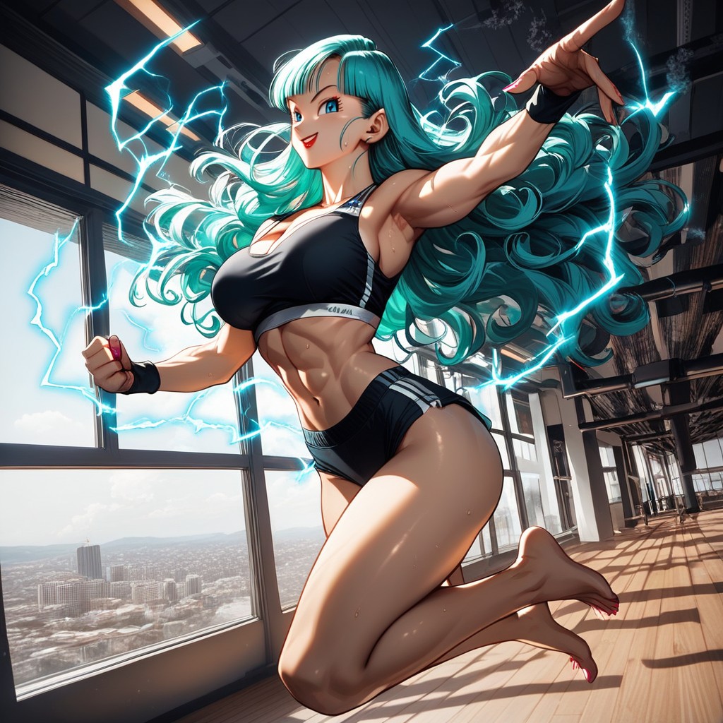 Cabello Ondulado, Anatomically Correct Body, Sweaty Hentai IA