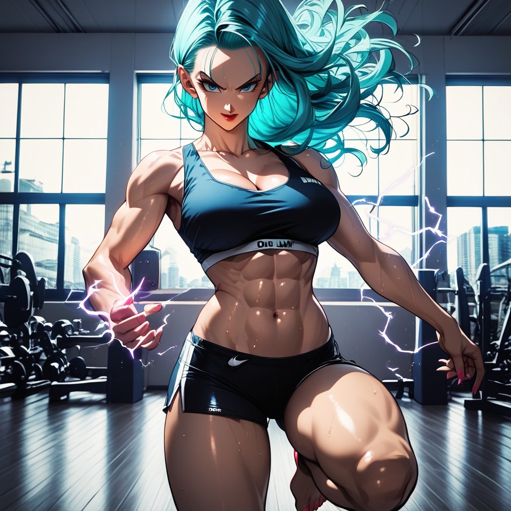 Dragonball Z Power Up, Wearing A Black Nike Sports Bra, Long Length Hentai AI Porn