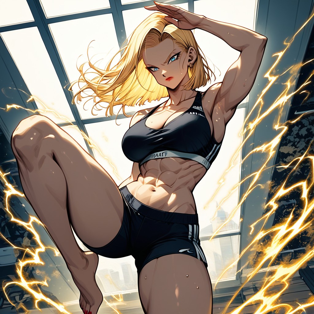 Gym, Wind In Hair, Emitting Power Hentai IA