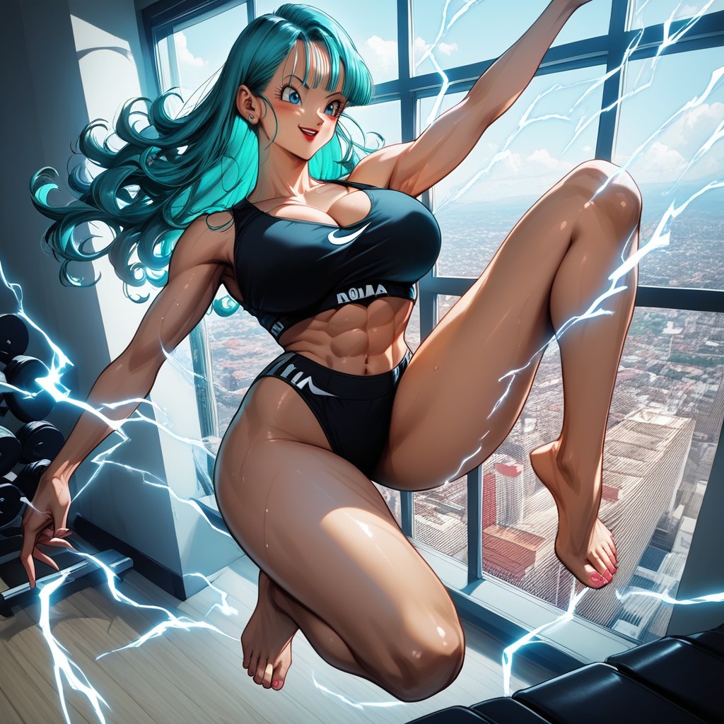 Ultra Detailed, Cabello Ondulado, Gym Hentai IA