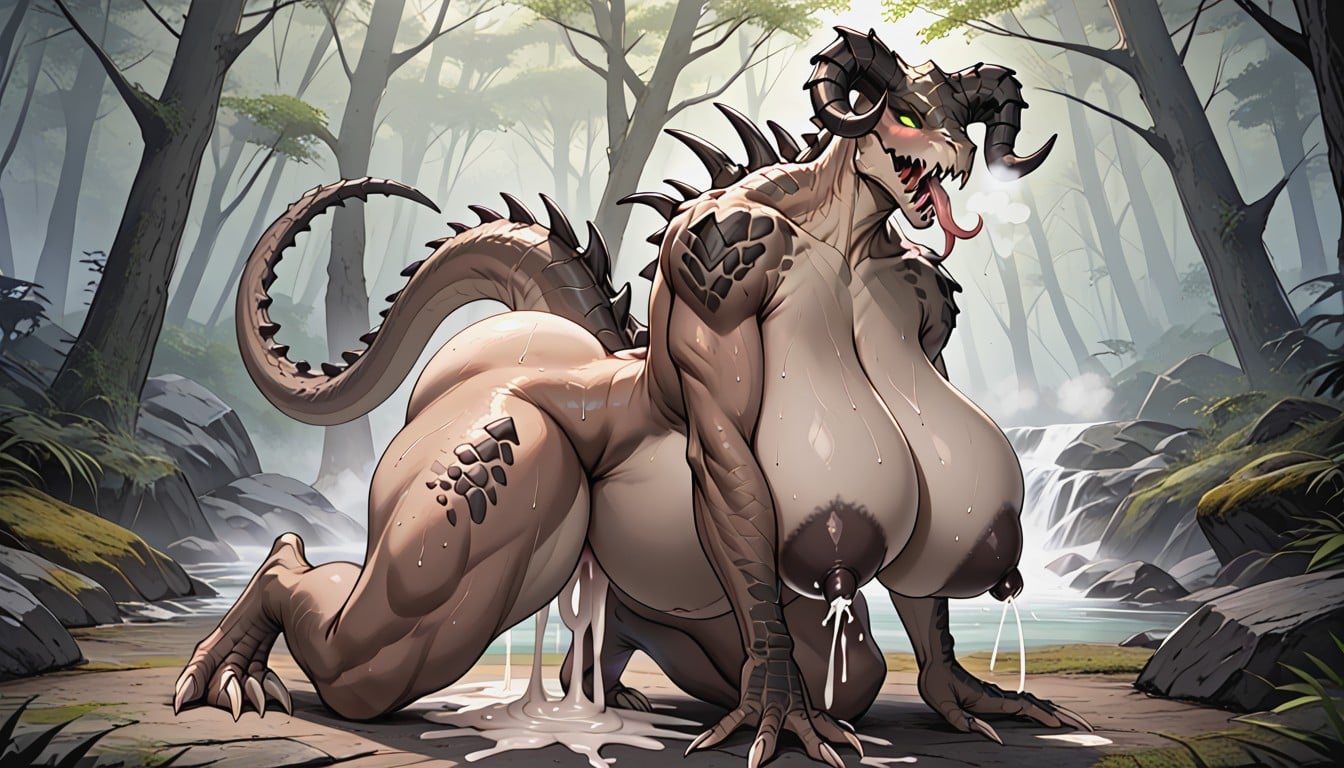 Extremely Large Ass, Overused Nipples, Sweaty Furry AI Porn