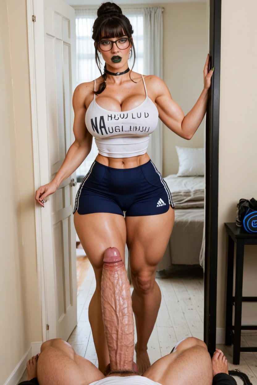 Standing, Round Eyes, Woman Caught Giving A Handjob AI Porn