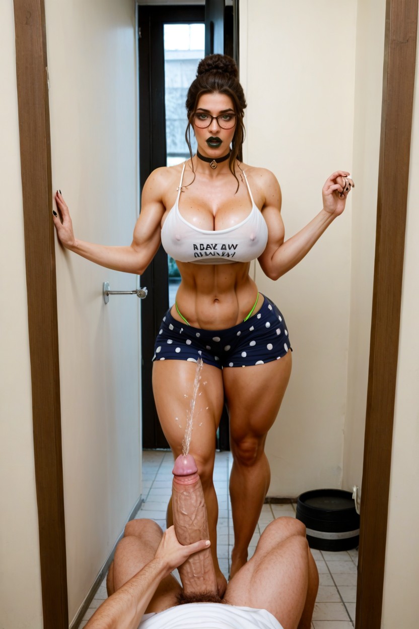 Round Face, Black Lipstick, White Cock AI Porn