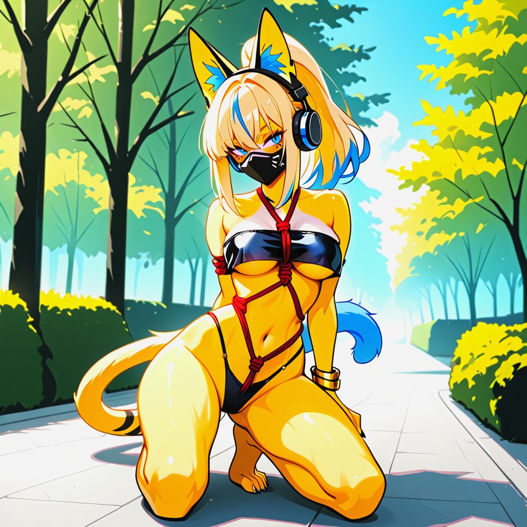 Bare Arms, Golden Bracelets, Park Furry AI Porn