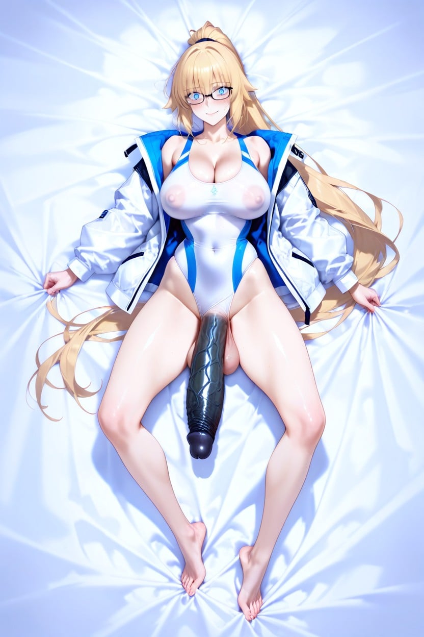 Futanari, Sexy Look, A White Jacket ヘンタイAIポルノ
