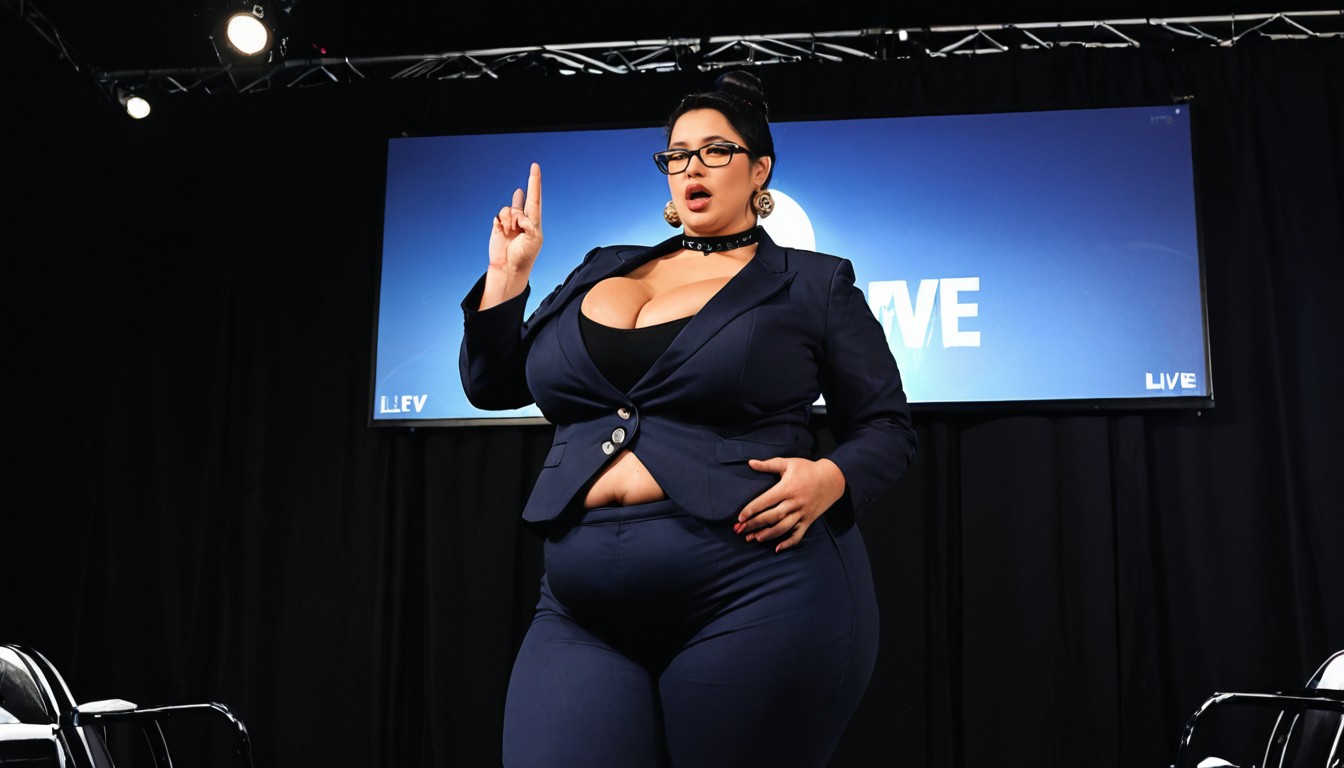 Bottom Up, Spotlight, Side View BBW AI Porn
