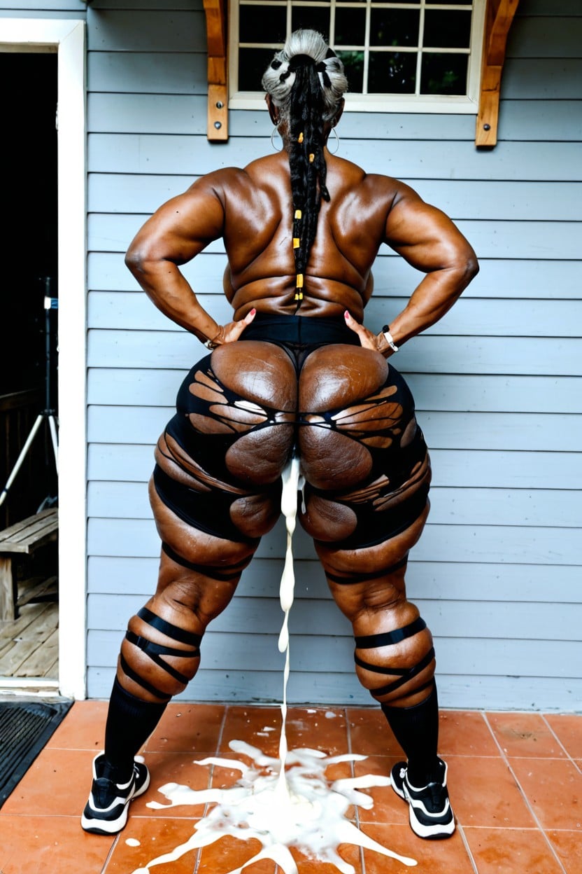 Front View, Hips Wider Than Shoulders, Naked AI Porn