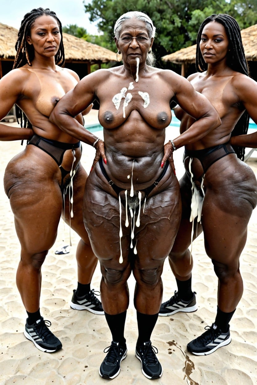 Pubic Hair, African Granny Big Blackmama, Sweaty AI Porn