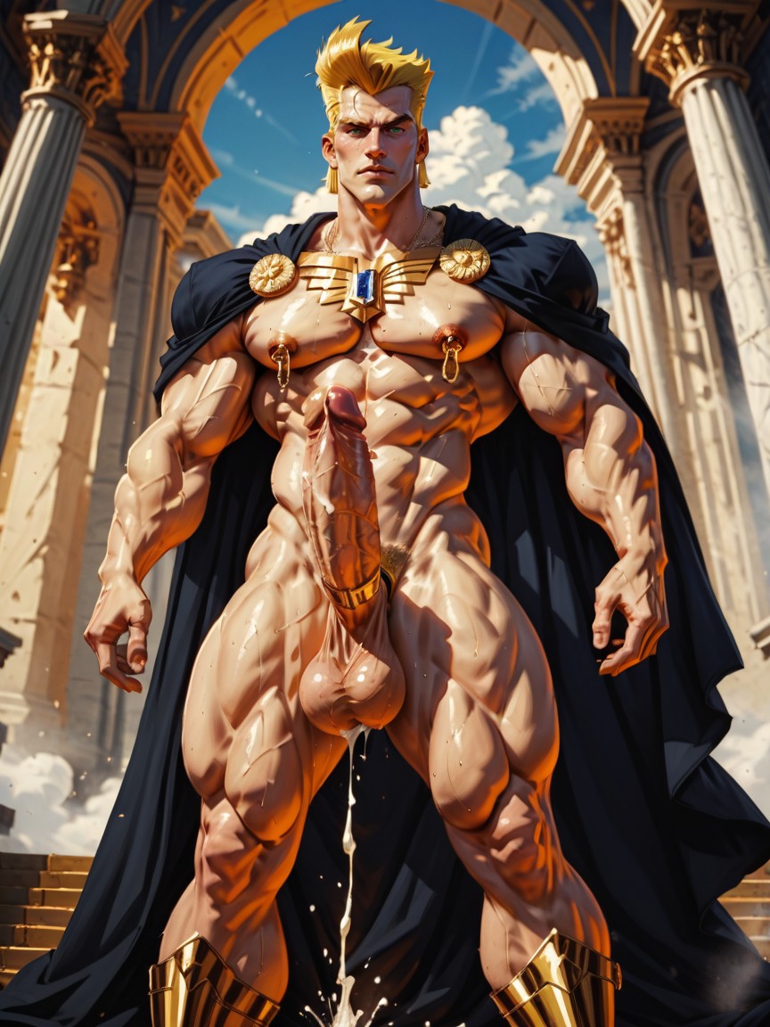 Octane Render, Handsome Hunky Face, Oversized Muscles AI Gay Porn
