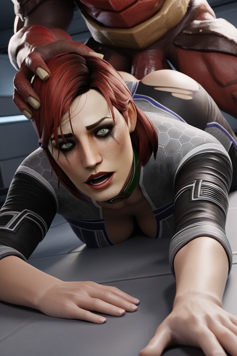 Massive Cock, Green Eyes, Steel Collar Hentai IA