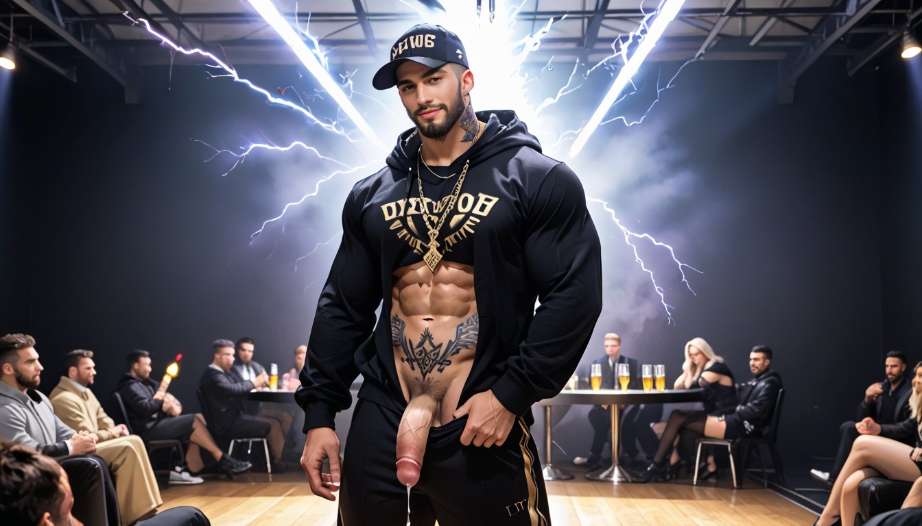 God Of Thunder As Virile Rugged Aggressive Latino Gangster, Private Domination In Vip Room, Horny Vip Male AI Gay Porn