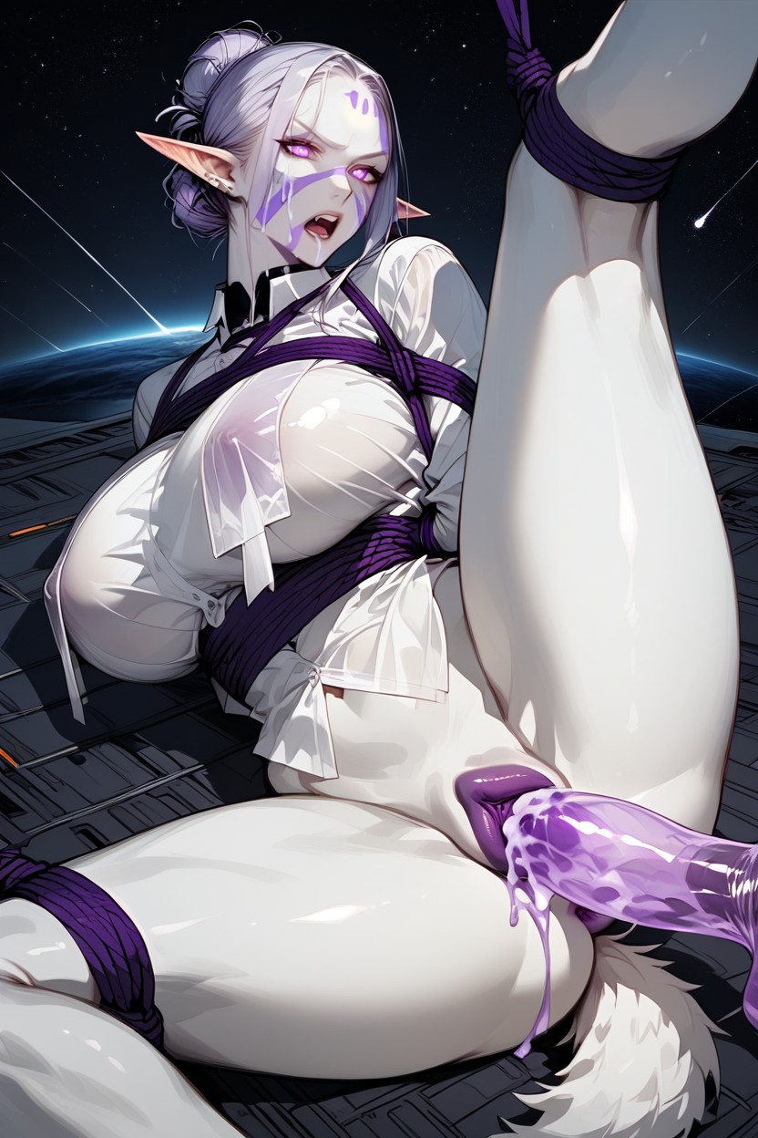 White Shirt Very Long, Restrained, Penis Inside Pussy Furry AI Porn