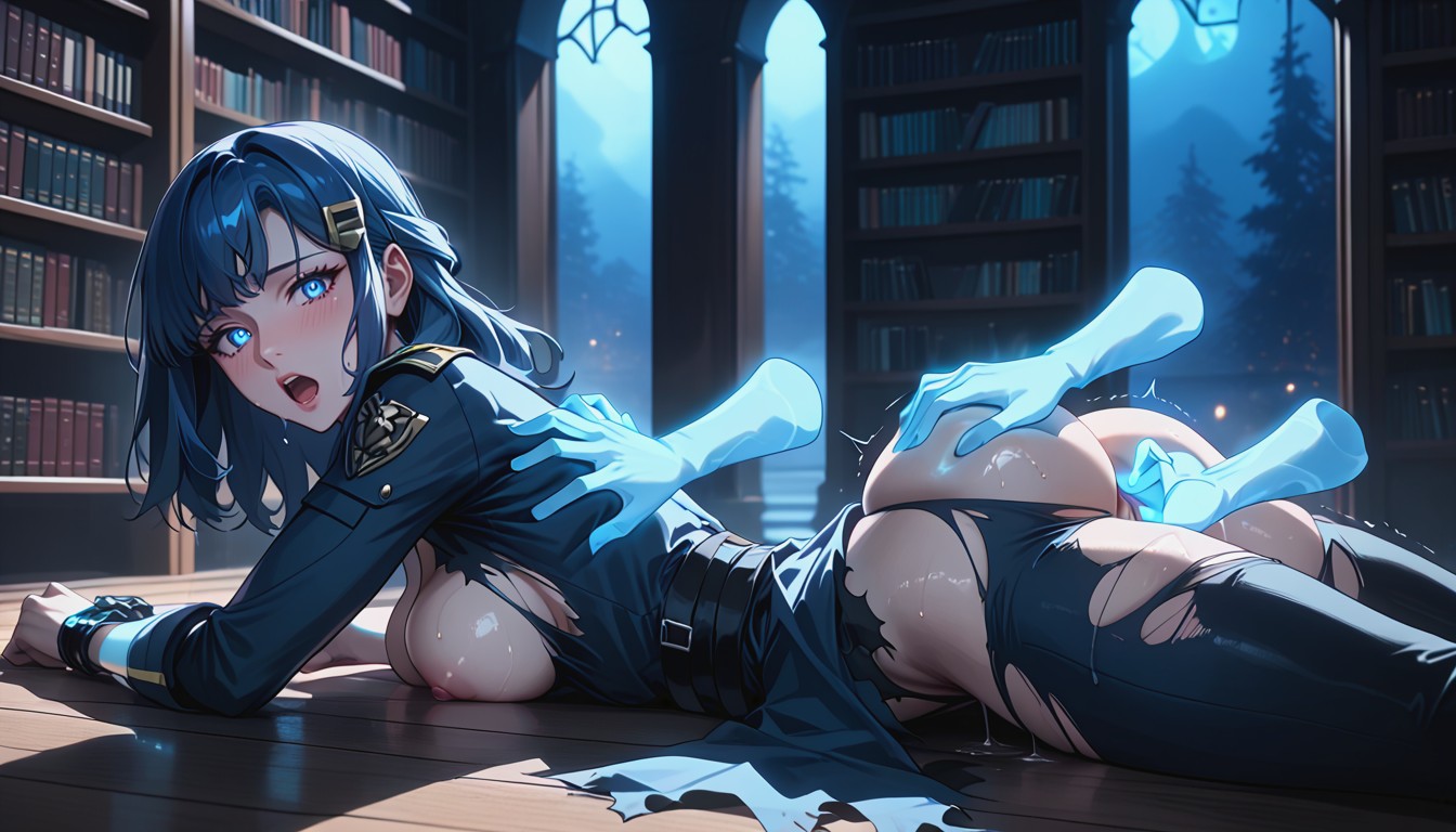 Hands Grabbing Breast, Library, 25+ Hentai AI Porn