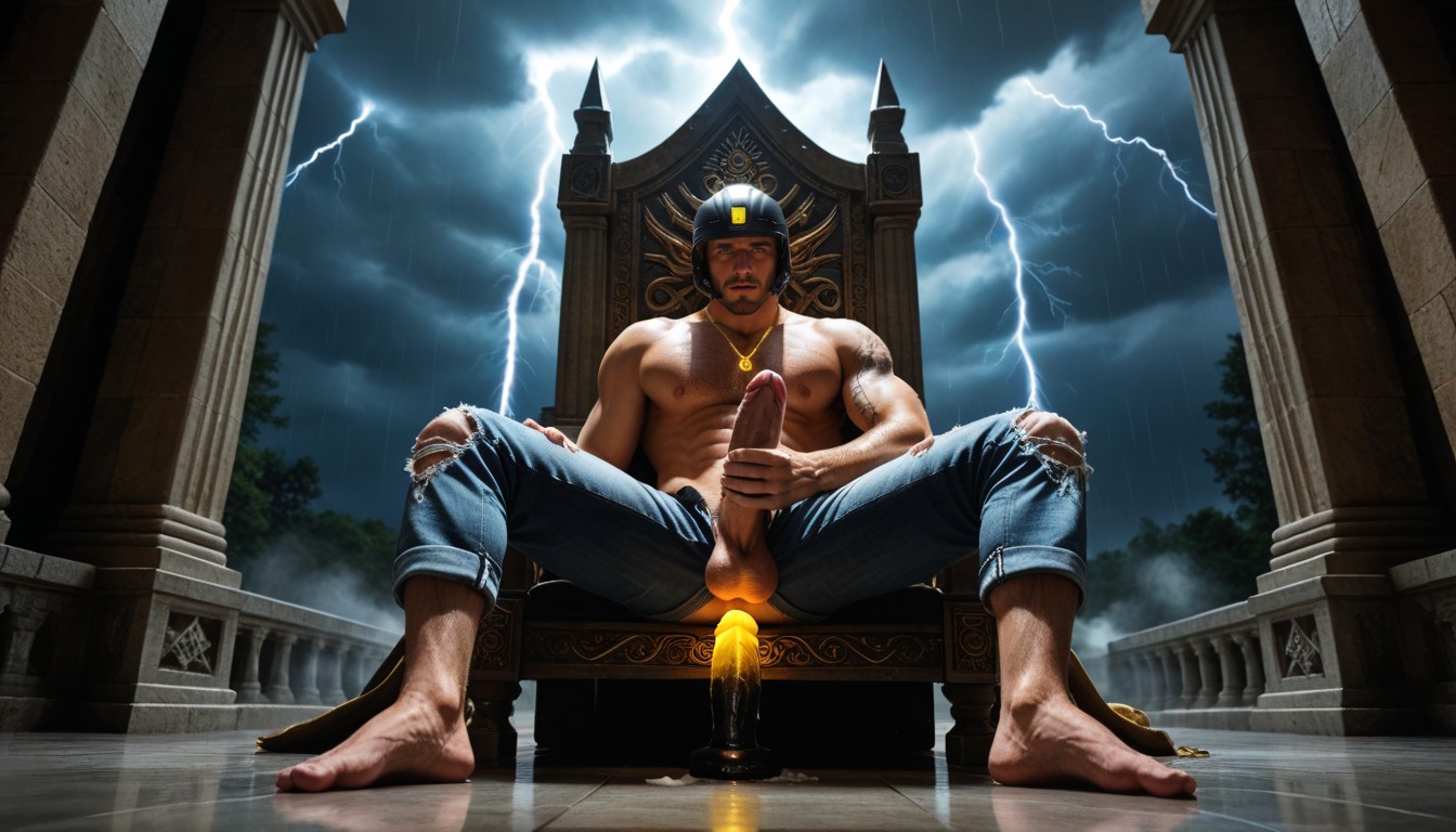 Boyish Charm, Legs Spread, Erect Glowing Pink Penis AI Gay Porn