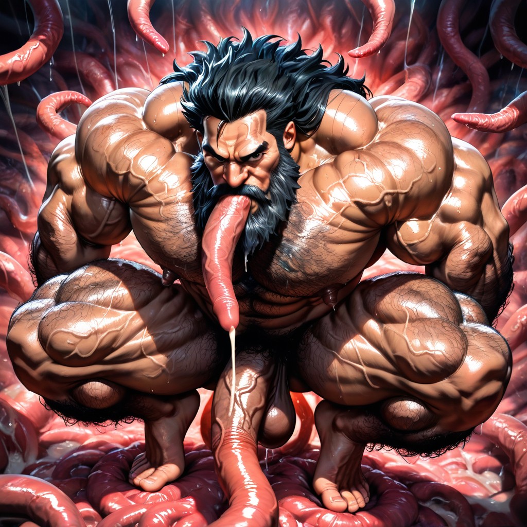 Extreme Hairy Legs Muscle Structure, Hyper Muscles, Hyper Balls AI Gay Porn