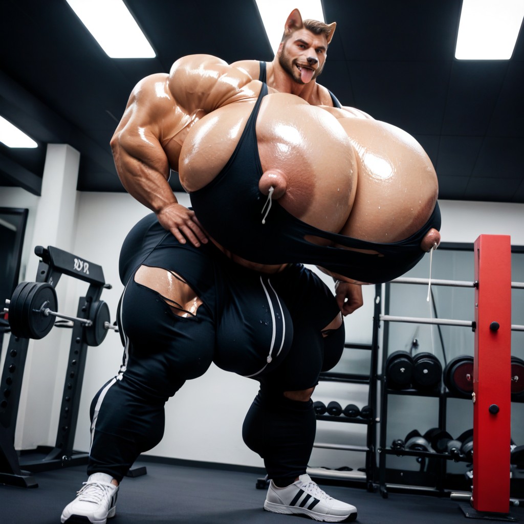 Tongue Out, 18+, Muscular AI Gay Porn
