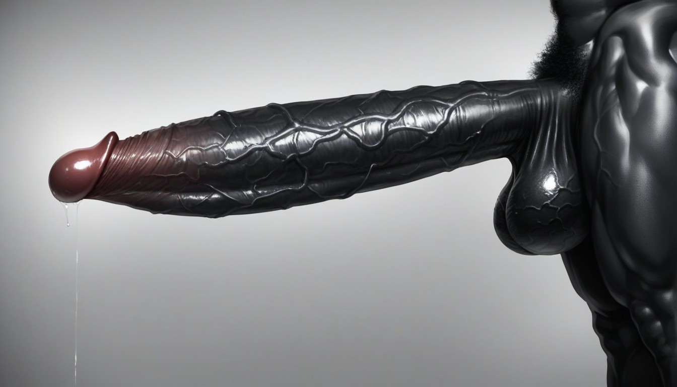 Veiny, Side View, Thickest Girthy Black Penis AI Porn