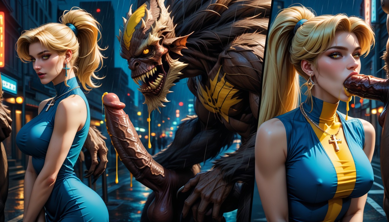 Multiple Views, Werewolf, Hands Between Thighs AI Porn
