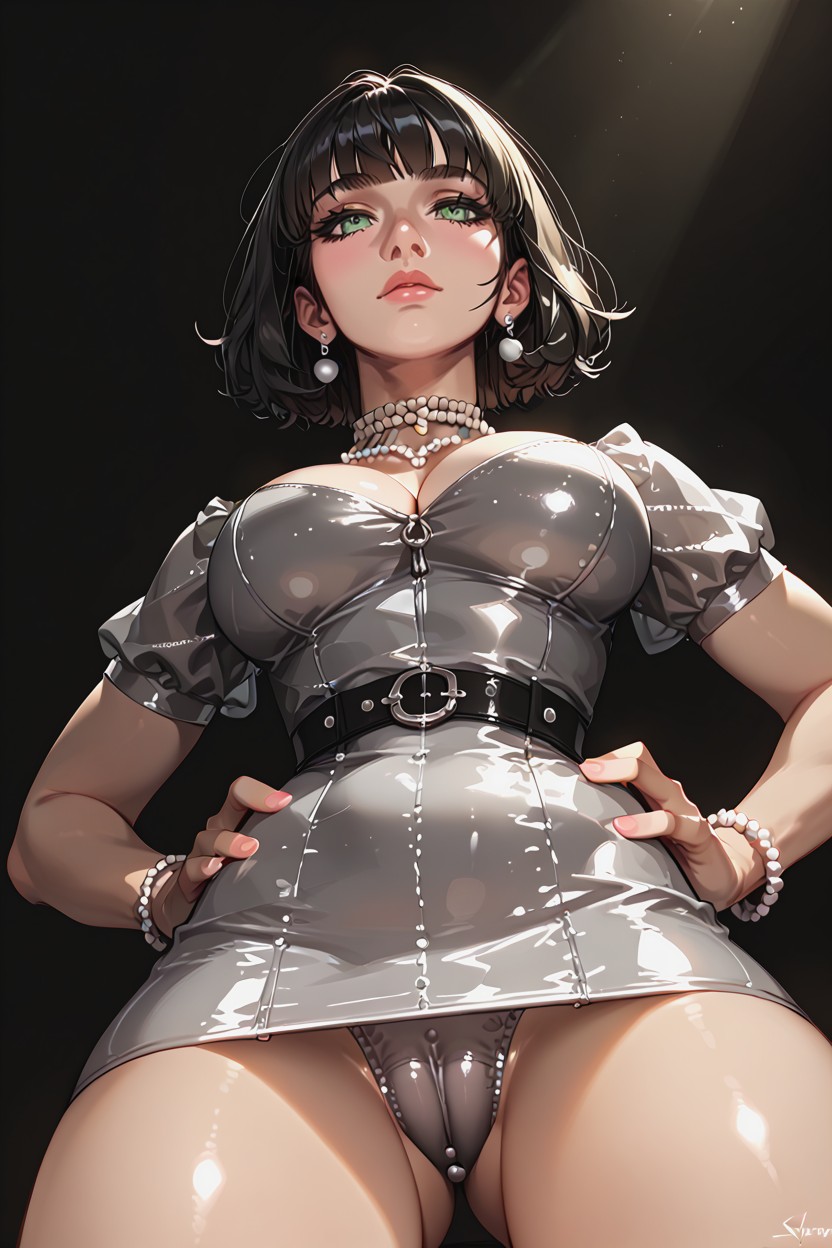 Pearl Choker, Standing, Skinny AI Porn