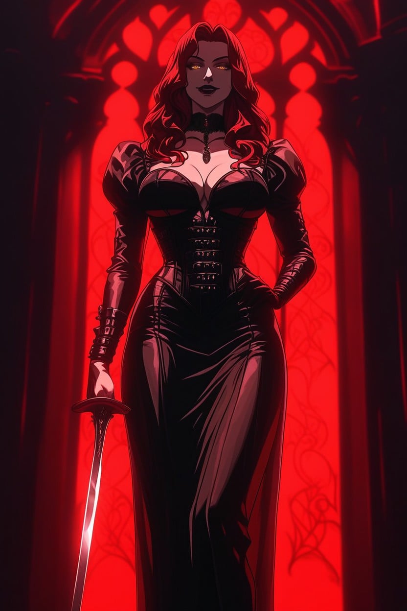Full Body, Eyes Glowing With Quiet Dominance, Female Hentai AI Porn