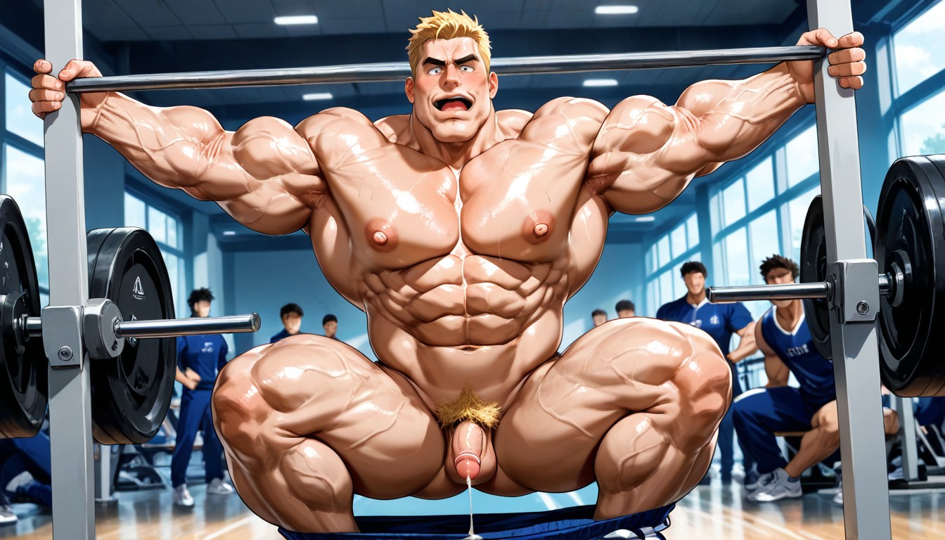 Many People Around, Limp Dick, Wide Chin AI Gay Porn