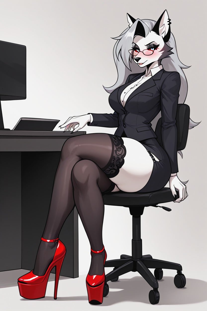 Erotic Character Pose, Butt, Cartoon Eyes Furry AI Porn