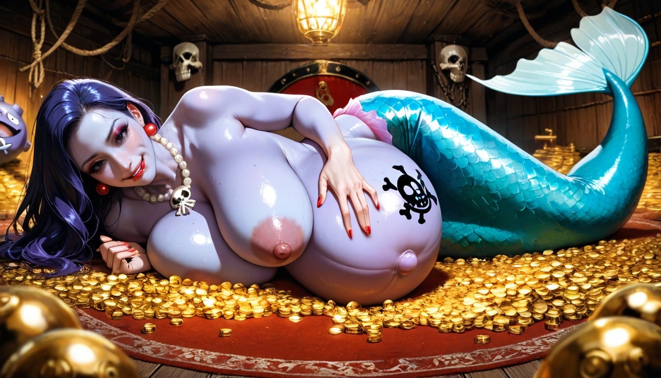 Small Ass, Colossal Inflated Belly About To Burst, Chests Of Gold Hentai AI Porn