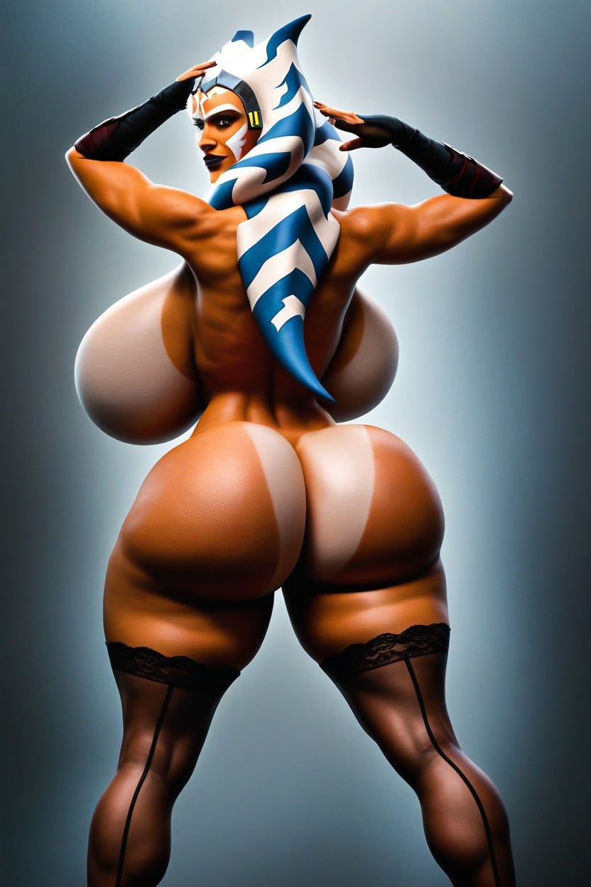 Rear View, Detailed Eyes, Massive Rounded Breasts Hentai AI Porn