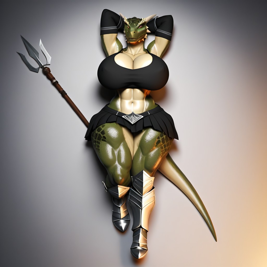 Black Armor, Armored Boots, Skirt Armor Furry AI Porn