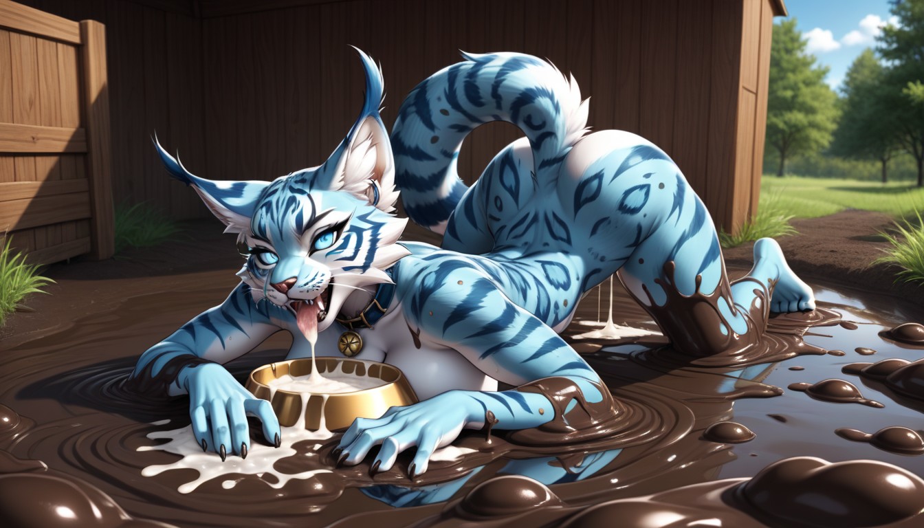 Lots Of Mud, Collar, Second Person Female Vulpera Furry AI Porn
