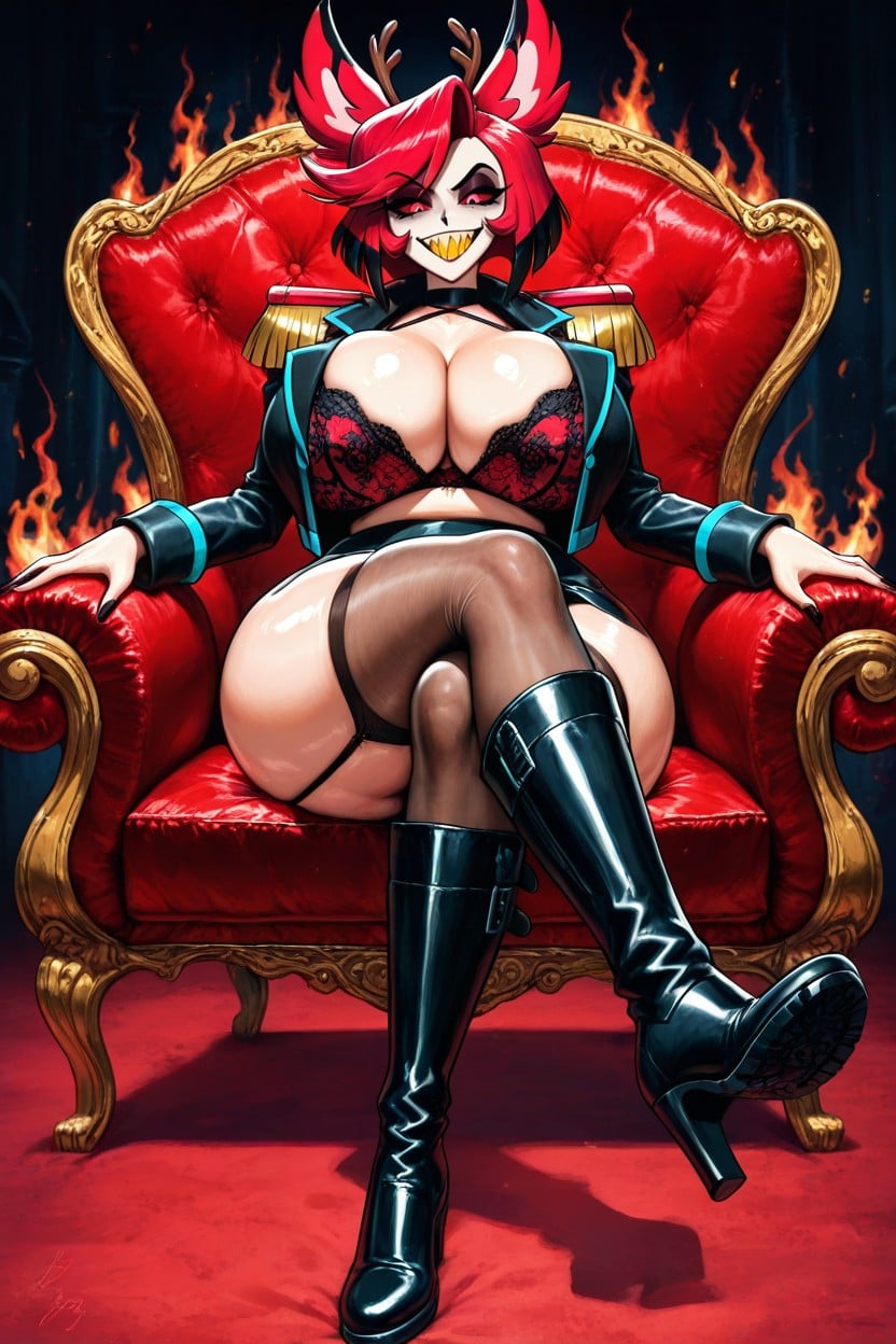 Red Hair, Big Ass, Large Breasts Hentai AI Porn